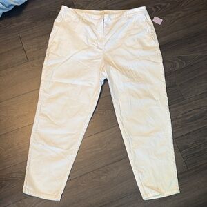 Eileen Fisher pants high waist tapered ankle white size 18